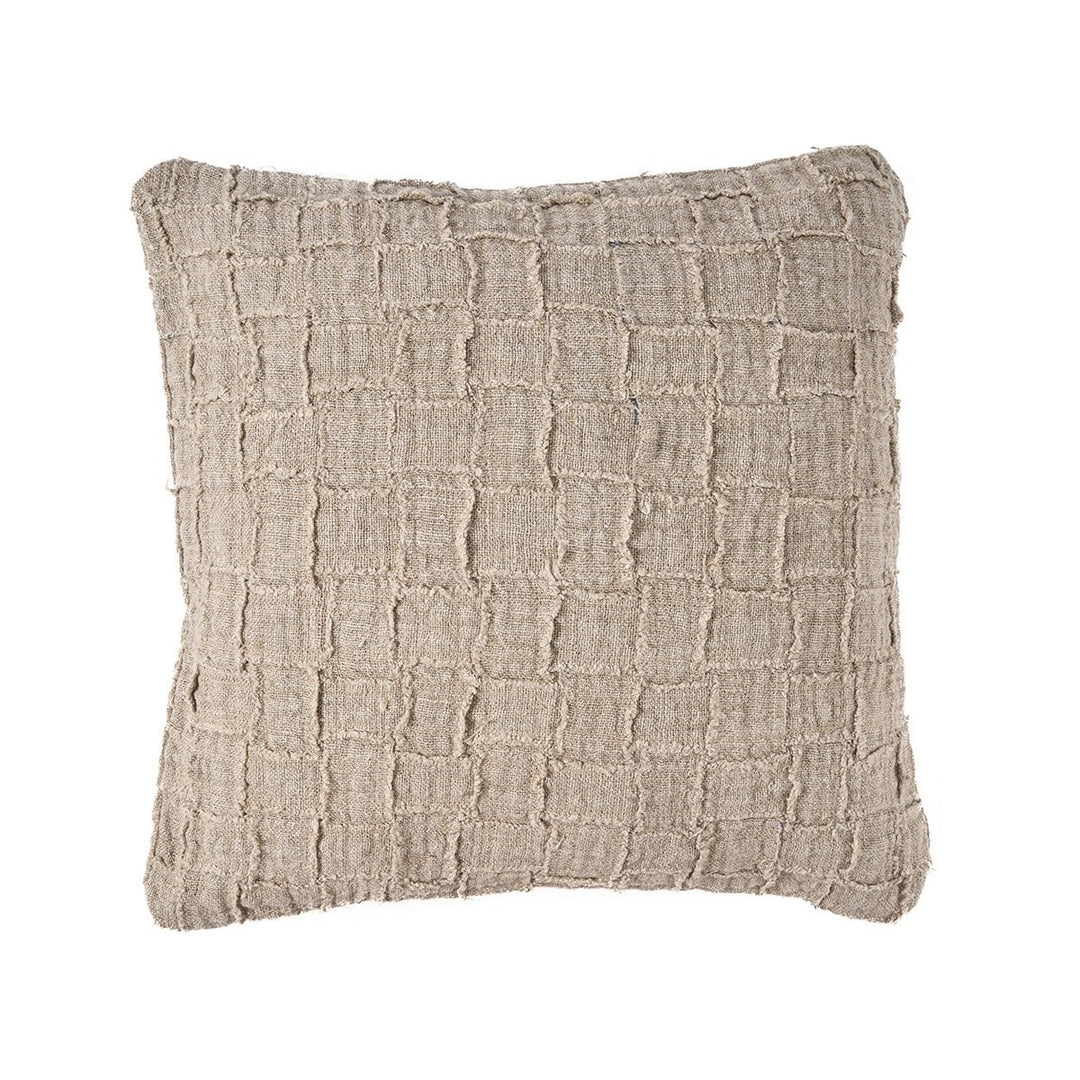 LINEN DAMIER Kissenbezug - Leinen Natur 50x50