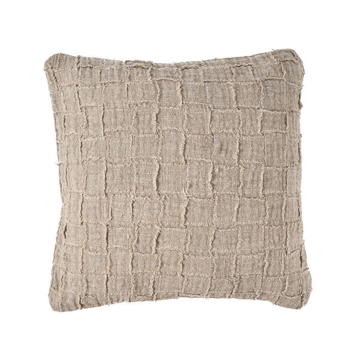 LINEN DAMIER Kissenbezug - Leinen Natur 50x50