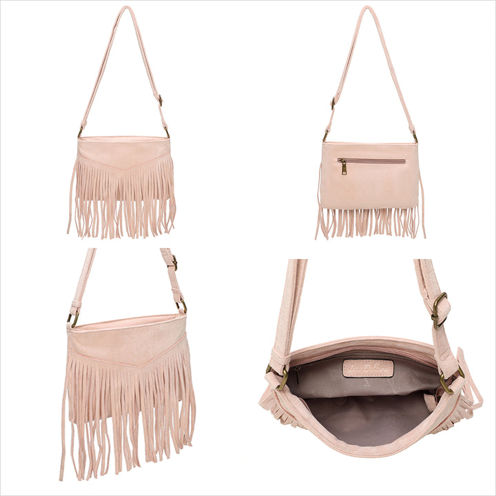 Hippie Fransentasche - Boho Handtasche - Umhängetasche - Wildleder Tasche in 6 Farben