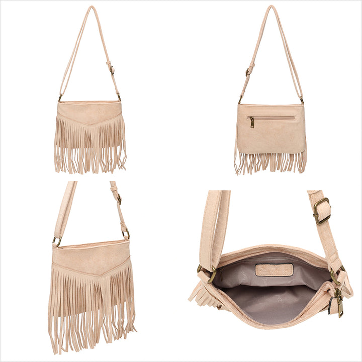 Hippie Fransentasche - Boho Handtasche - Umhängetasche - Wildleder Tasche in 6 Farben