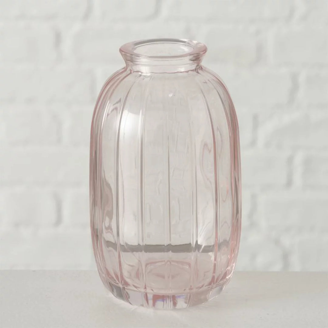Glasvase CANTO - Flaschenvase - Streifen od. Facetten