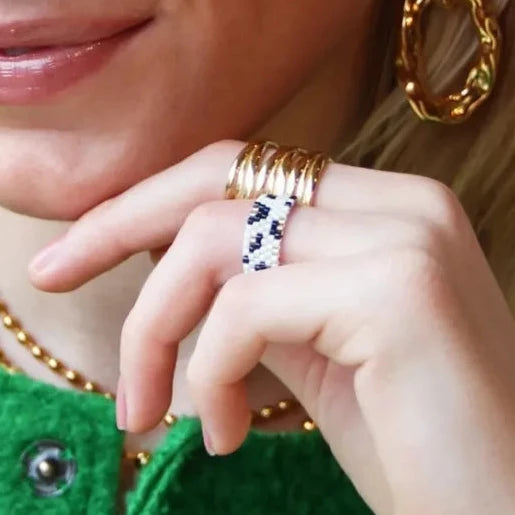 Ring - Miyuki-Perlen - TILABEAD Design - Leo Muster