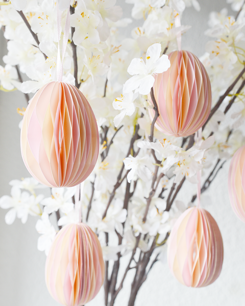 Ostern Ei - Dekoanhänger 7cm - Honeycomb - Papier div. Farben