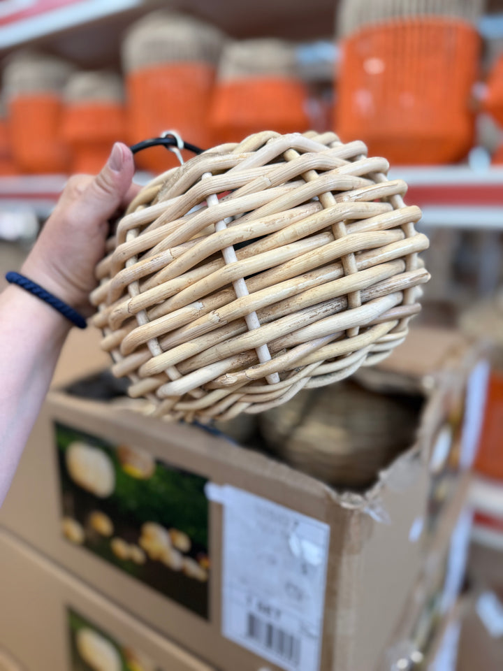 Lichterkette mit Rattan Lampions - Hängeleuchten-Set mit 10 Laternen