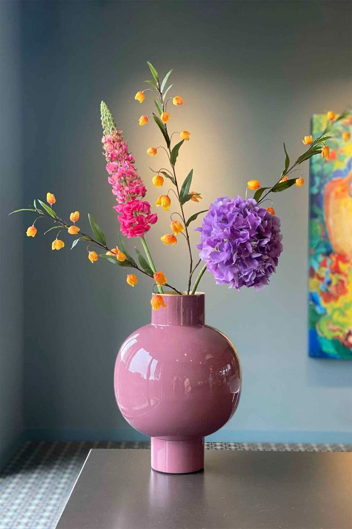 Vase Metal large OLD PINK 42cm
