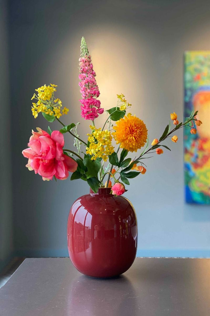 Vase Metal DARK RED 32cm
