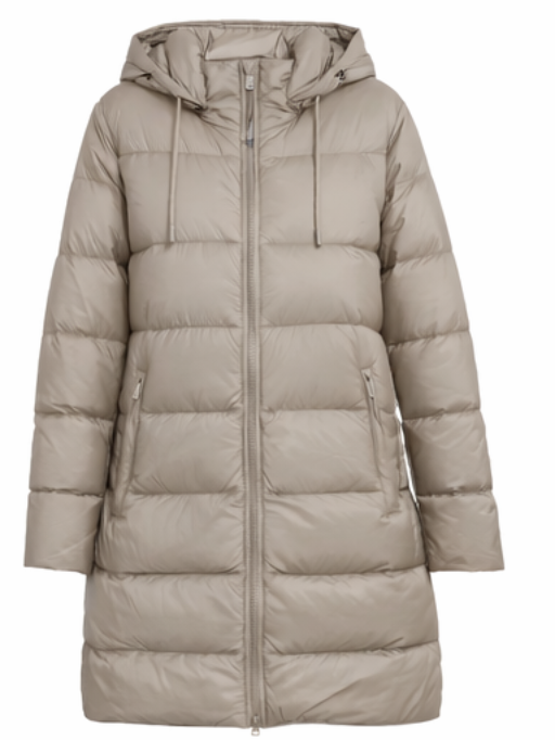 Mantel / lange Jacke - Steppmantel - beige - 3 Größen