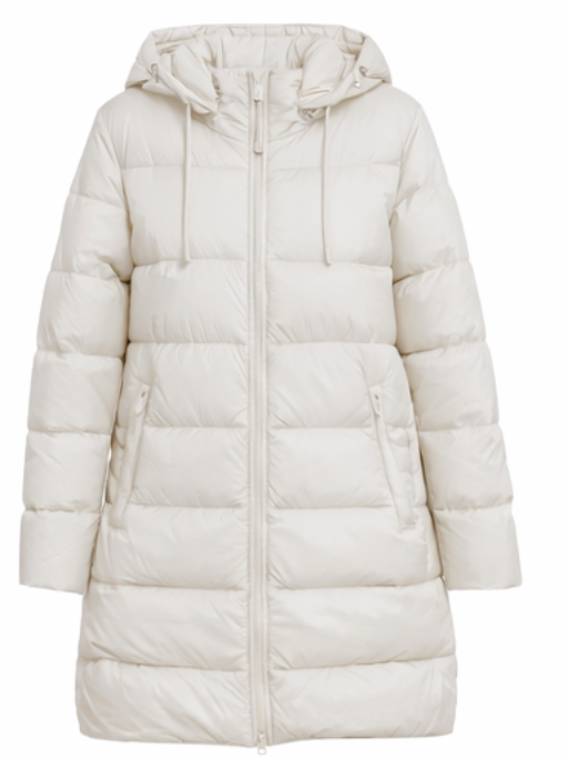Mantel / lange Jacke - Steppmantel - creme - 3 Größen