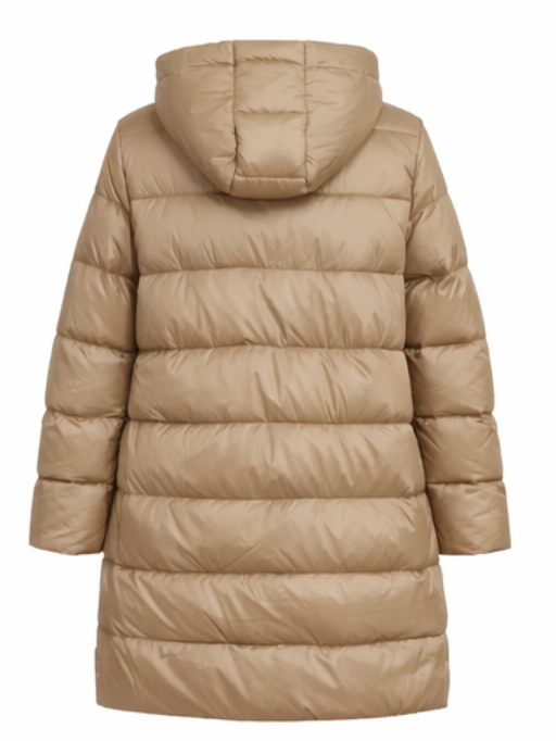 Mantel / lange Jacke - Steppmantel - hellbraun - 3 Größen