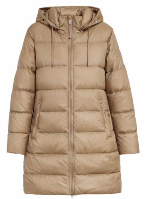 Mantel / lange Jacke - Steppmantel - hellbraun - 3 Größen