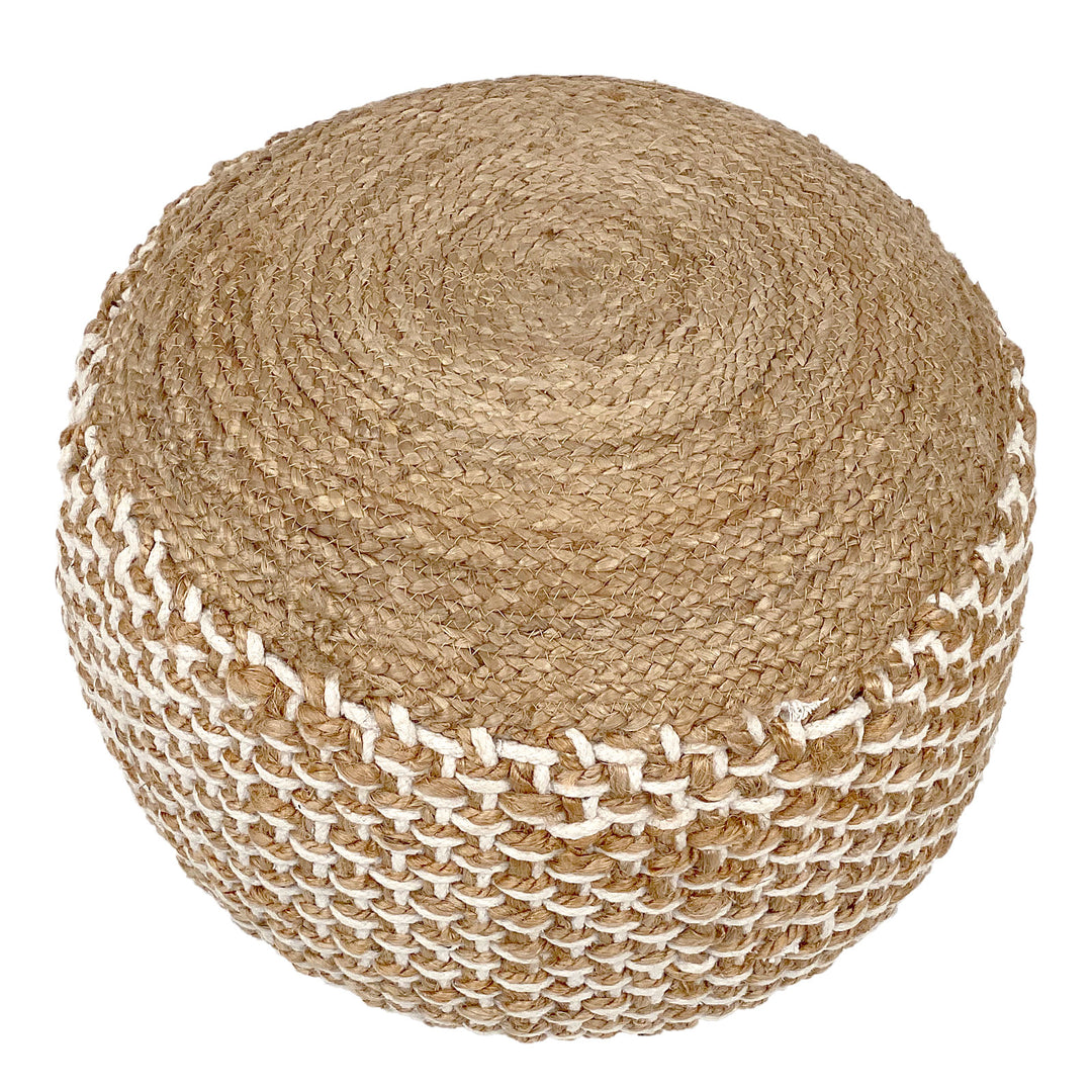 Sitzhocker - Dekohocker - Sitzpouf - Bodenkissen - Fußhocker - Pouf Jute Natur