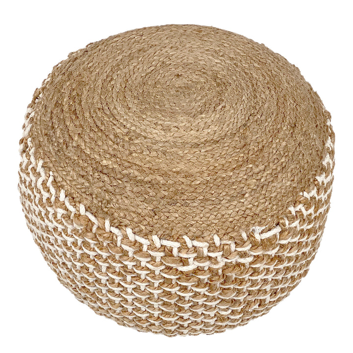 Sitzhocker - Dekohocker - Sitzpouf - Bodenkissen - Fußhocker - Pouf Jute Natur
