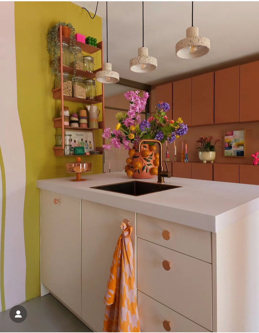 Geschenkset Geschirrtücher - Hahnentritt rosa/orange