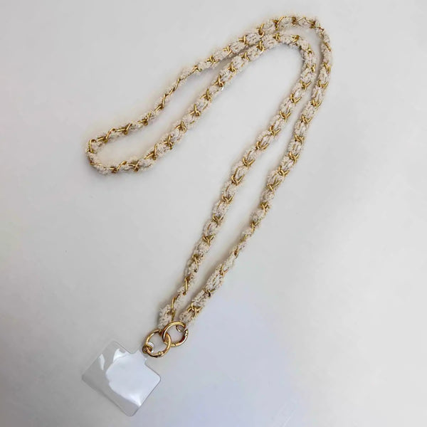 Handykette Swirl in Goldkette & Fuzzykordel