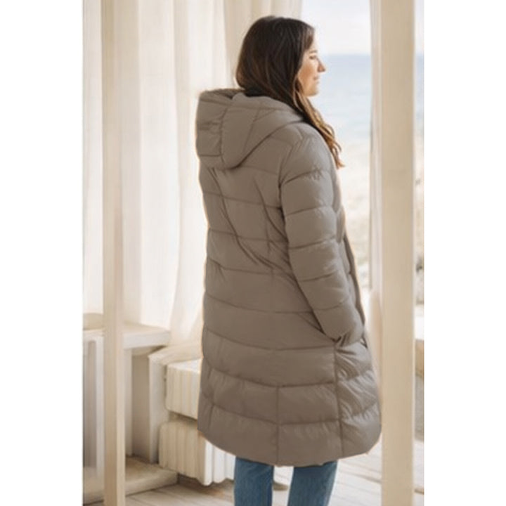 Mantel / lange Jacke - Steppmantel - beige - 3 Größen
