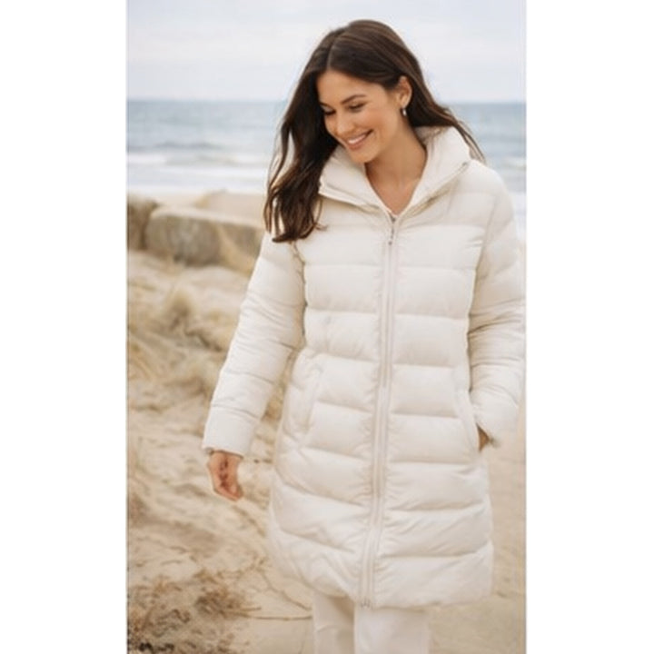 Mantel / lange Jacke - Steppmantel - creme - 3 Größen