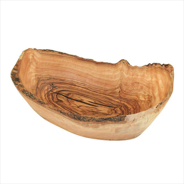 Obstschale rustikaler Rand aus Olivenholz (L30-33cm)
