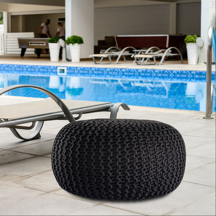 Sitzhocker - Outdoor Kissen - Fußhocker - Bodenkissen - Pouf PREMIUM ø55cm