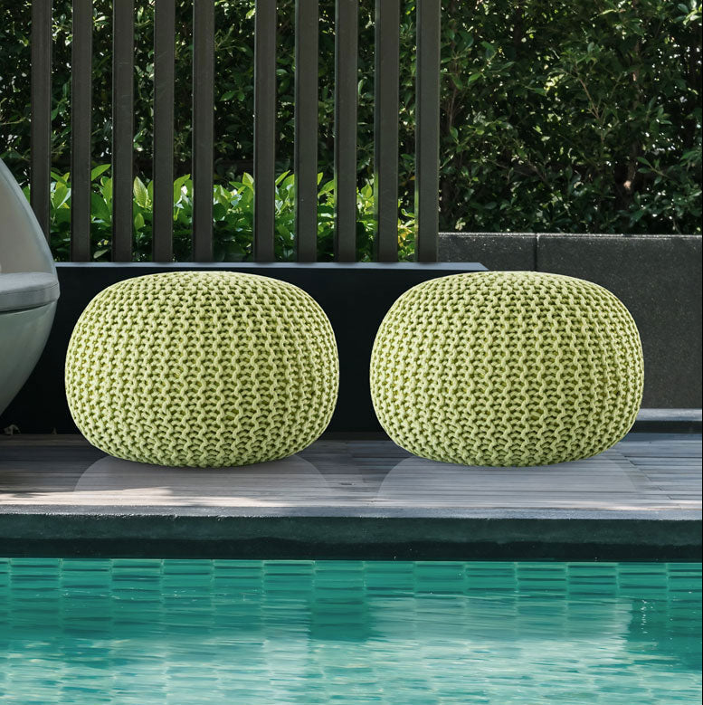 Sitzhocker - Outdoor Kissen - Fußhocker - Bodenkissen - Pouf PREMIUM ø45cm - 9 Farben
