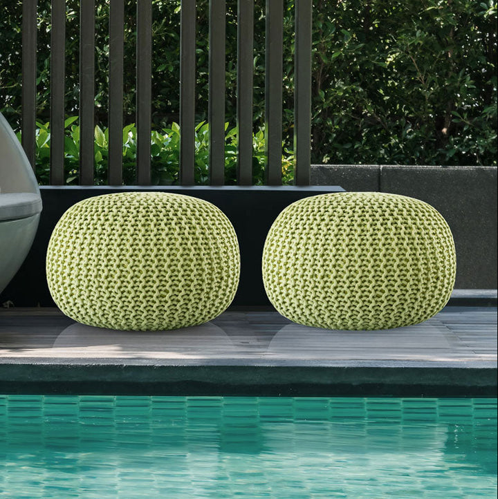 Sitzhocker - Outdoor Kissen - Fußhocker - Bodenkissen - Pouf PREMIUM ø45cm - 9 Farben