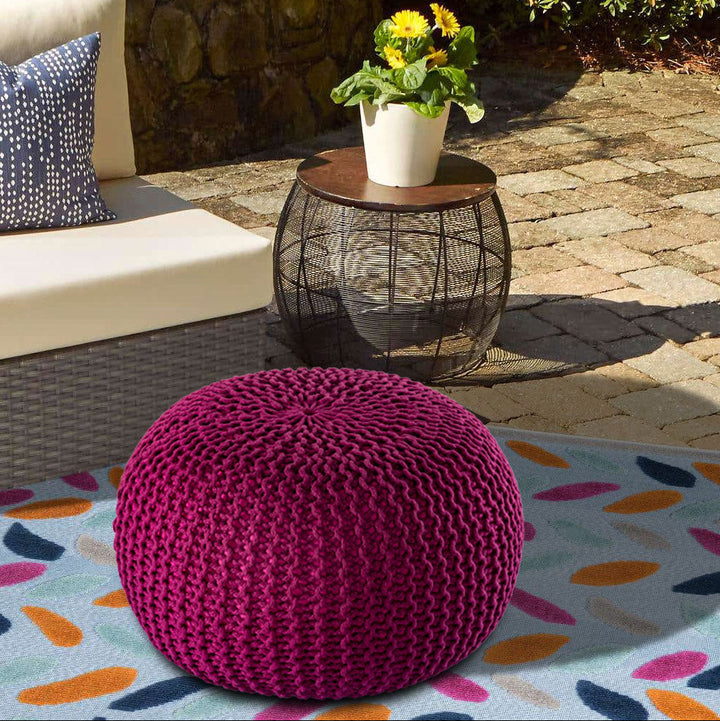 Sitzhocker - Outdoor Kissen - Fußhocker - Bodenkissen - Pouf PREMIUM ø45cm - 9 Farben