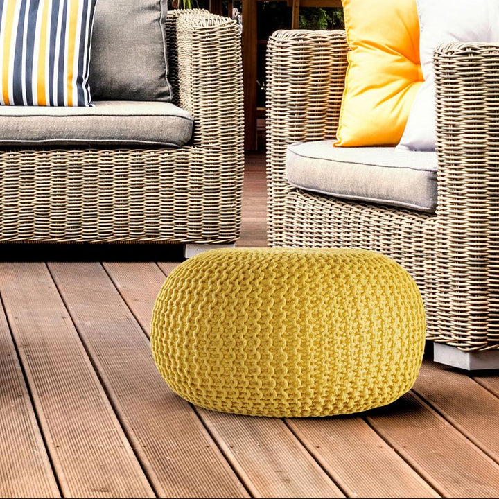 Sitzhocker - Outdoor Kissen - Fußhocker - Bodenkissen - Pouf PREMIUM ø45cm - 9 Farben
