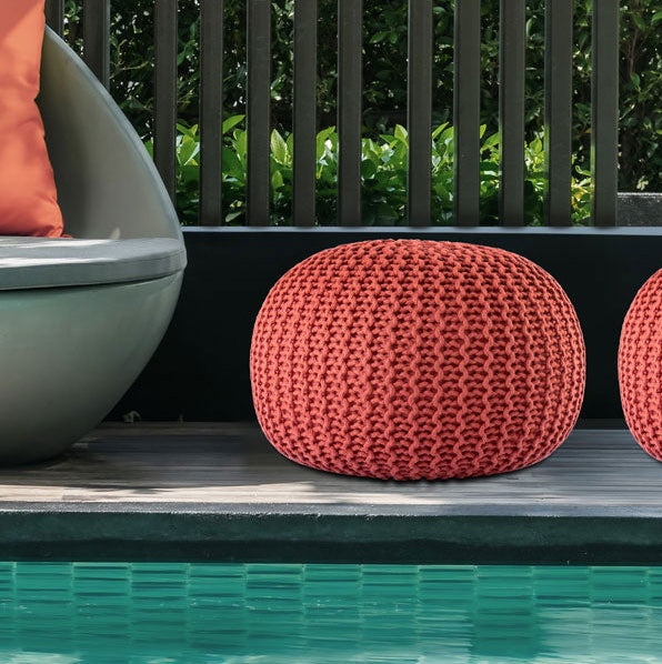 Sitzhocker - Outdoor Kissen - Fußhocker - Bodenkissen - Pouf PREMIUM ø45cm - 9 Farben