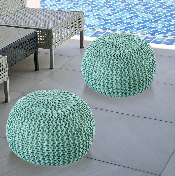 Sitzhocker - Outdoor Kissen - Fußhocker - Bodenkissen - Pouf PREMIUM ø45cm - 9 Farben