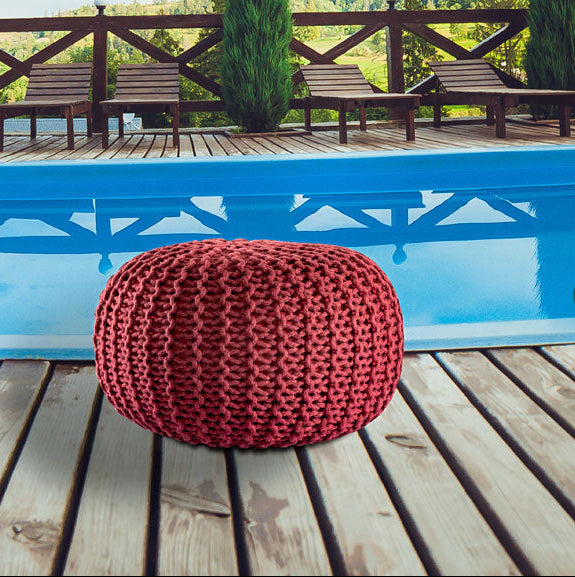 Sitzhocker - Outdoor Kissen - Fußhocker - Bodenkissen - Pouf PREMIUM ø45cm - 9 Farben