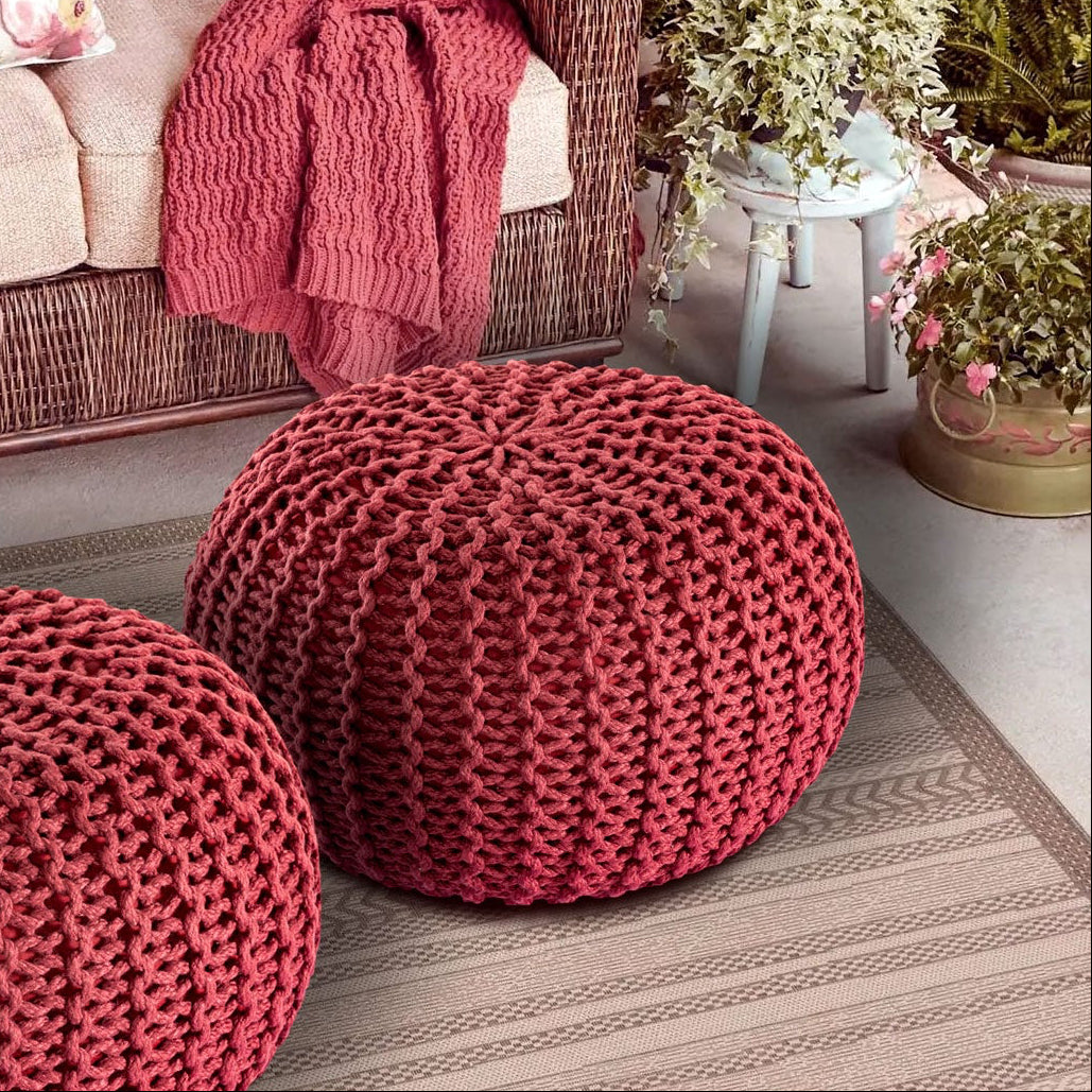 Sitzhocker - Outdoor Kissen - Fußhocker - Bodenkissen - Pouf PREMIUM ø55cm