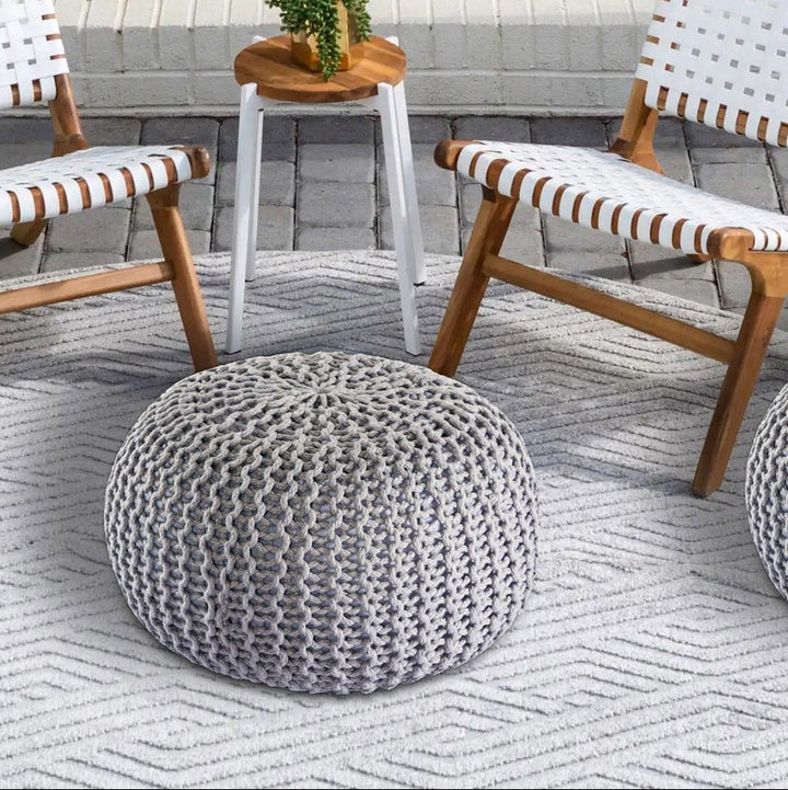 Sitzhocker - Outdoor Kissen - Fußhocker - Bodenkissen - Pouf PREMIUM ø45cm - 9 Farben