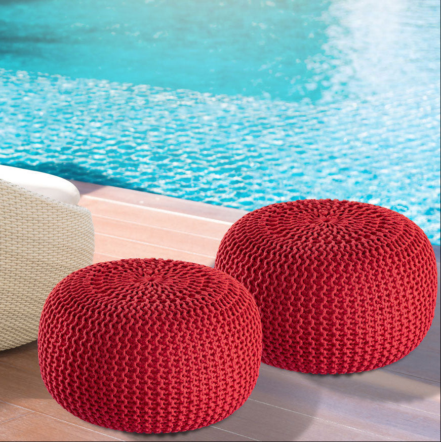 Sitzhocker - Outdoor Kissen - Fußhocker - Bodenkissen - Pouf PREMIUM ø45cm - 9 Farben