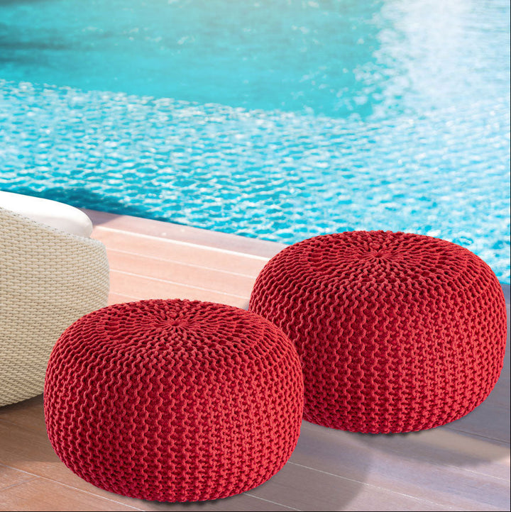 Sitzhocker - Outdoor Kissen - Fußhocker - Bodenkissen - Pouf PREMIUM ø45cm - 9 Farben