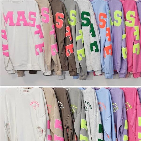 Pullover YOGA CLUB / NAMASTE - Oversize Sweatshirt - div. Farben