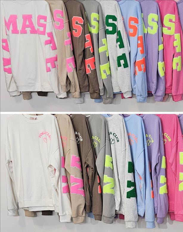 Pullover YOGA CLUB / NAMASTE - Oversize Sweatshirt - div. Farben