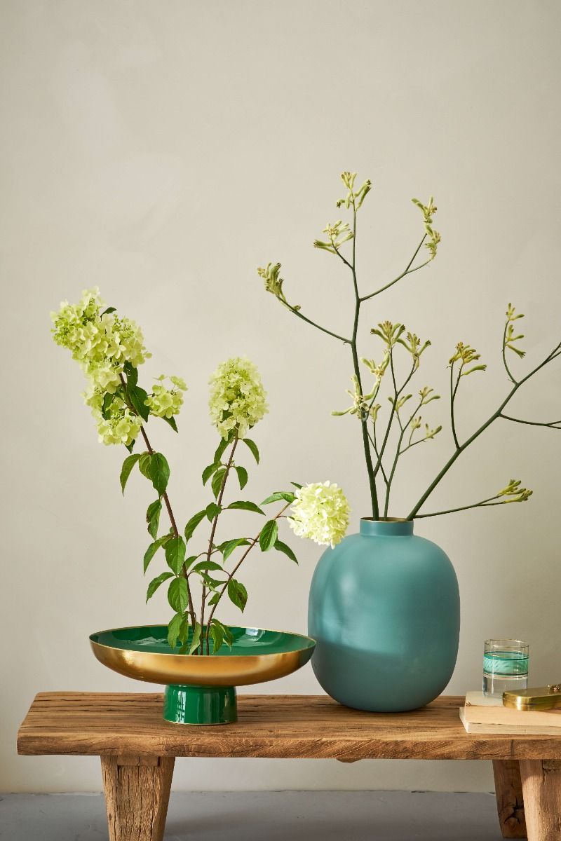 Dekoschale Low Tray Metal DARK GREEN 35cm
