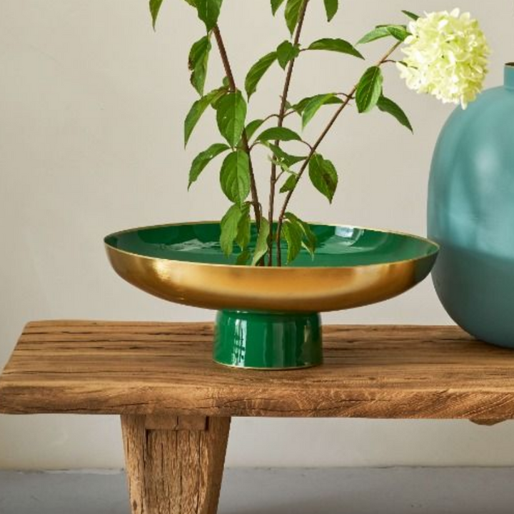 Dekoschale Low Tray Metal DARK GREEN 35cm
