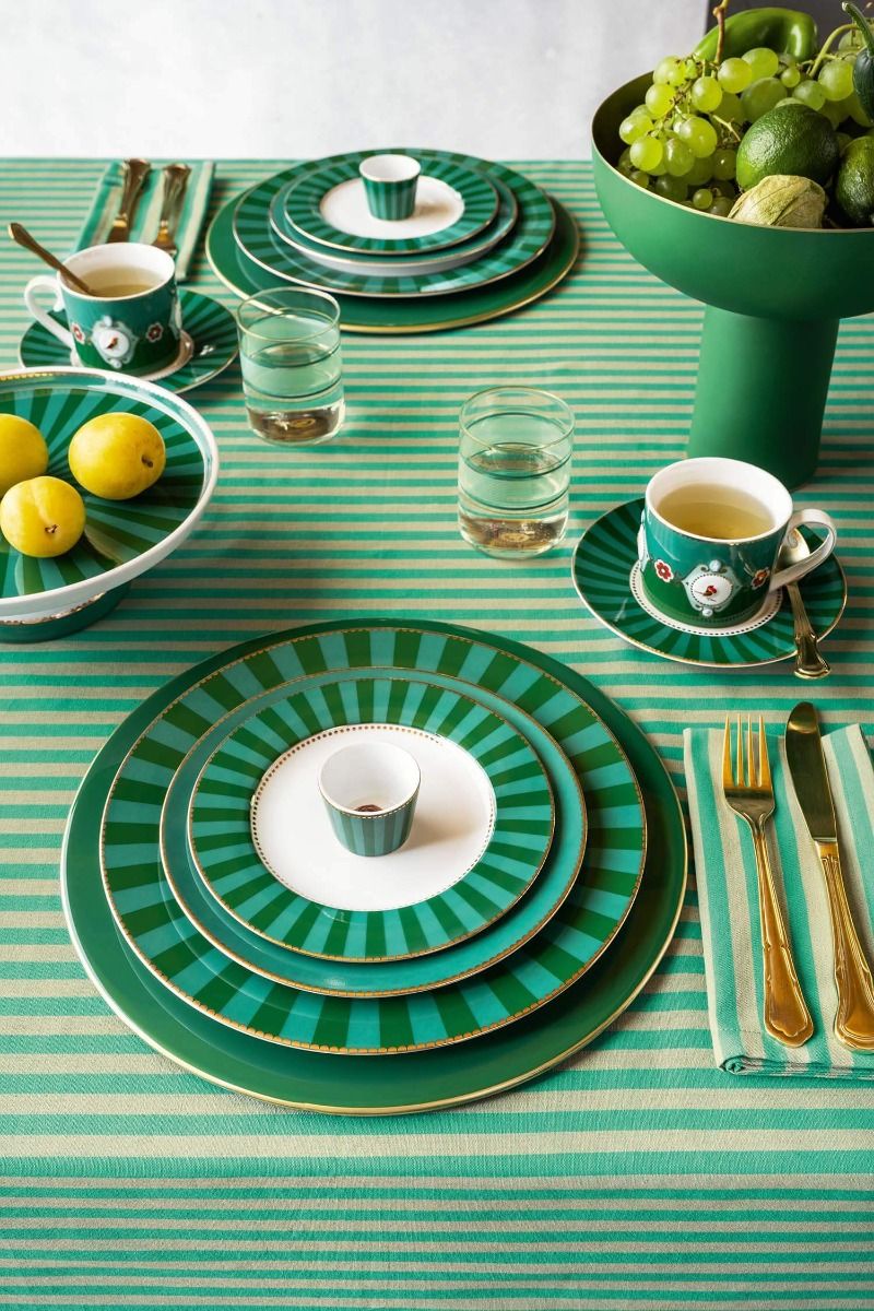 Mini Cake Tray LOVE BIRDS Stripes GREEN 24cm