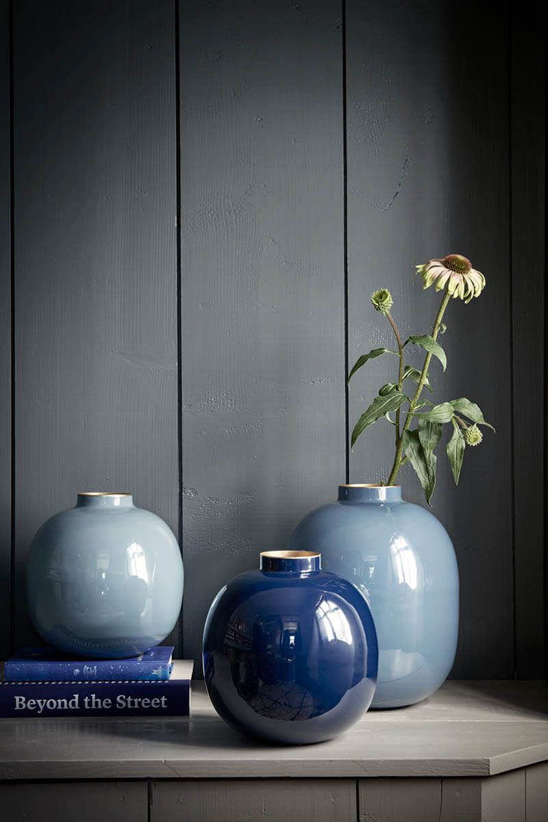 Vase Metal LIGHT BLUE 23cm