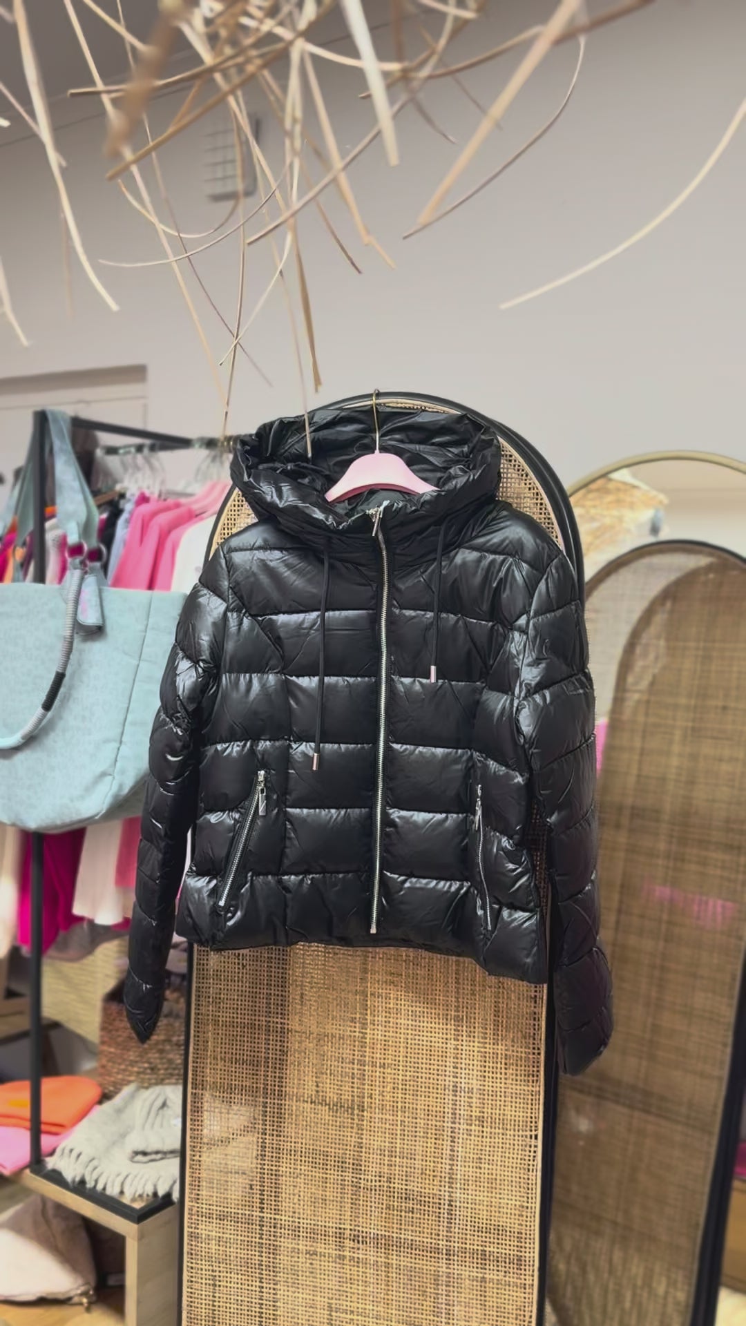 Jacke - Steppjacke - Pufferjacke - kurz, schwarz - S/M