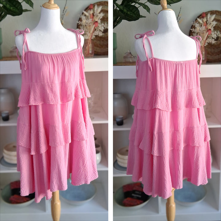 Trägerkleid - Musselin rosa