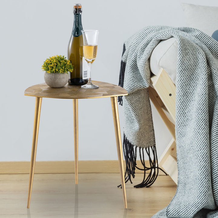 Beistelltisch - Dekotisch ALSTER - Design Tisch - Aluminium mit Struktur silber o. gold
