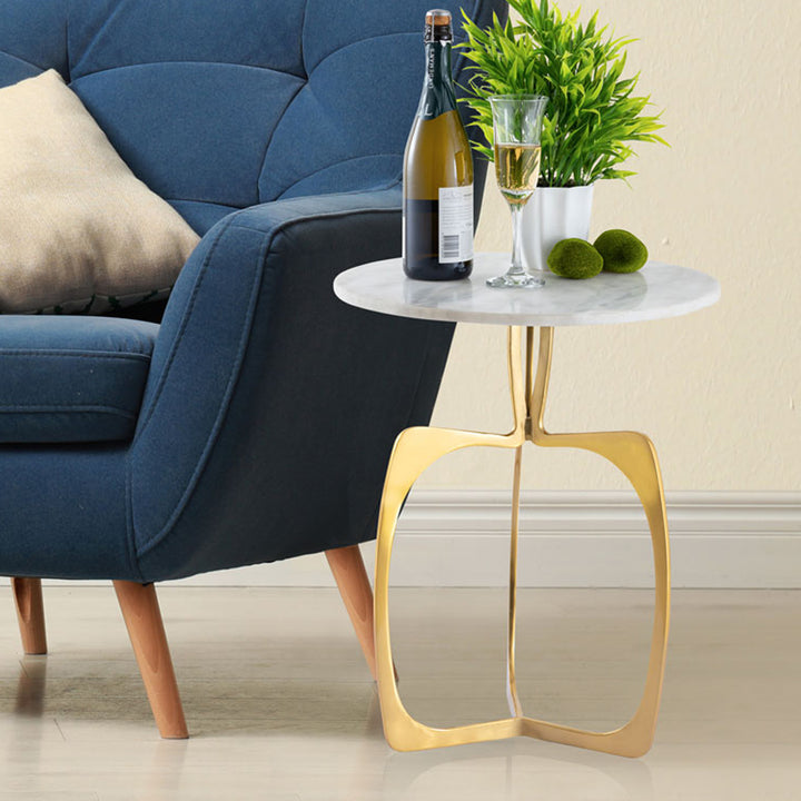 Beistelltisch SOHOO - Dekotisch Marmor - Gestell silber oder gold