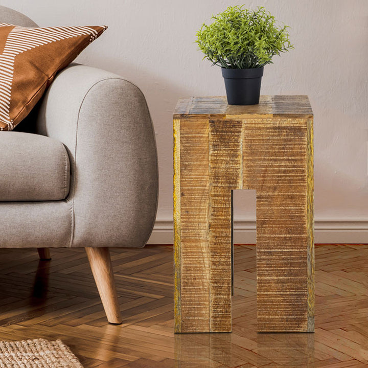Blumenhocker - Blumensäule - Sitzhocker - Beistelltisch Mangoholz