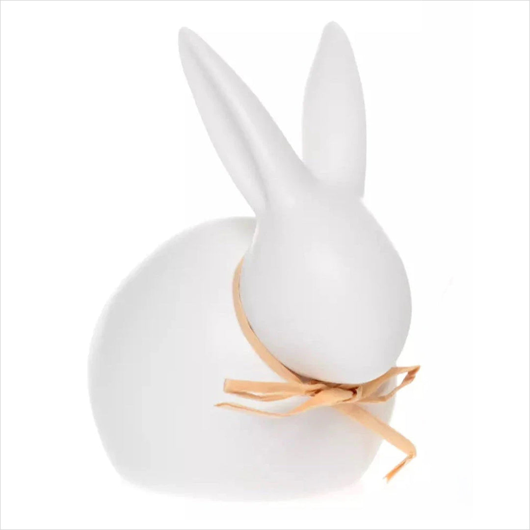 Ostern Hase - Dekofigur - rund Porzellan weiss