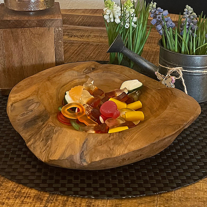 Teakholz Schale - Deko Schüssel - Unikat Naturprodukt aus Wurzelholz