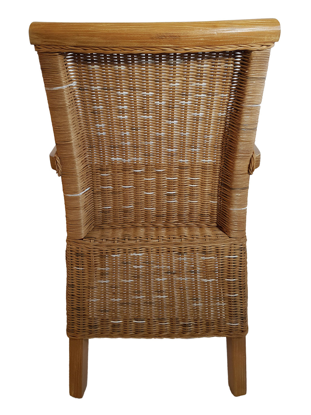 Esszimmer Stühle mit Armlehnen PERTH - Korbstühle - Rattan - 4er-Set Capuccino