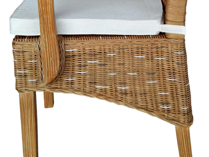 Esszimmer Stühle mit Armlehnen PERTH - Korbstühle - Rattan - 4er-Set Capuccino