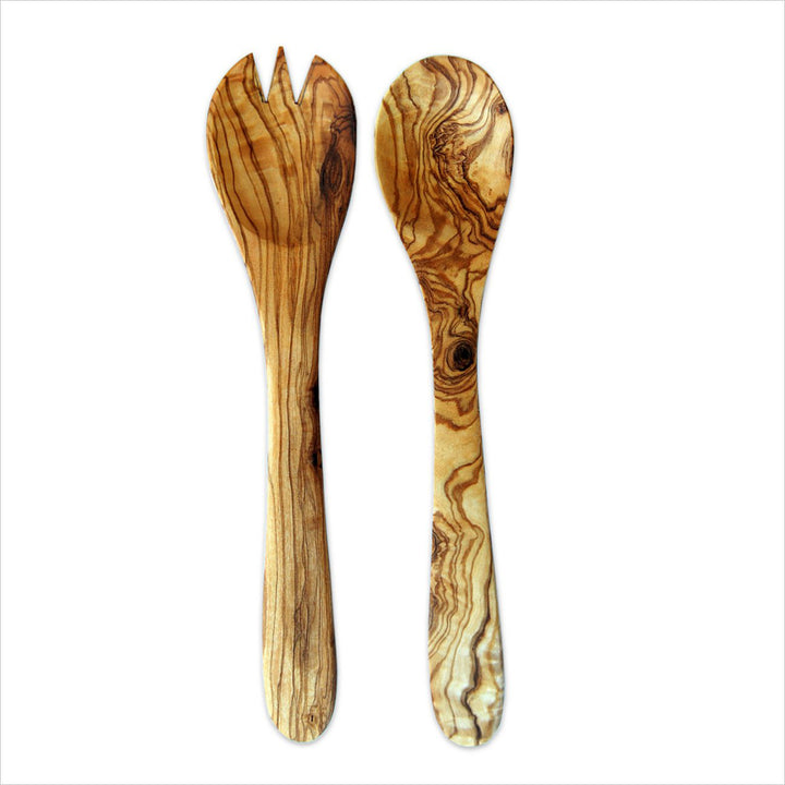 Salatbesteck aus Olivenholz (L21cm)