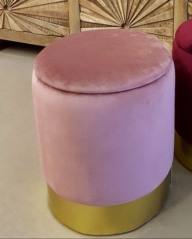 Sitzhocker - Dekohocker - Samt Pouf - Dekopouf - Velour Hocker mit Stauraum u. Deckel